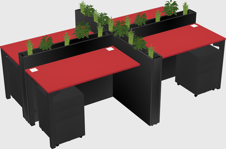 Rectangular shared desk