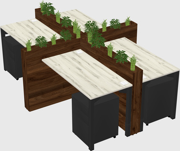 Rectangular shared desk