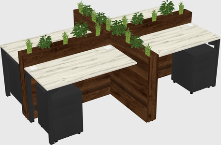 Rectangular shared desk