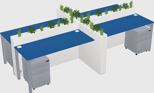 Rectangular shared desk