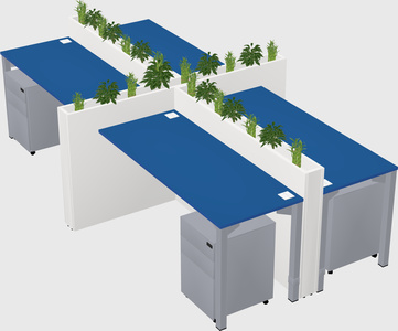 Rectangular shared desk
