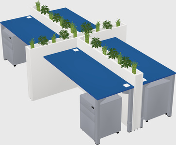 Rectangular shared desk