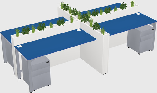 Rectangular shared desk