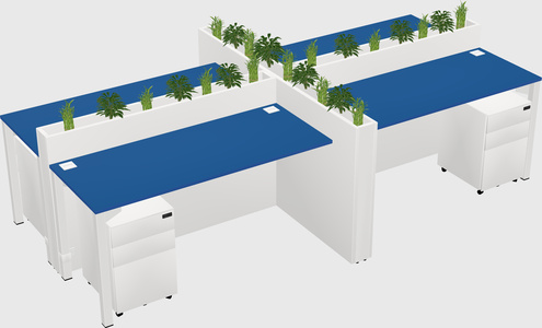 Rectangular shared desk