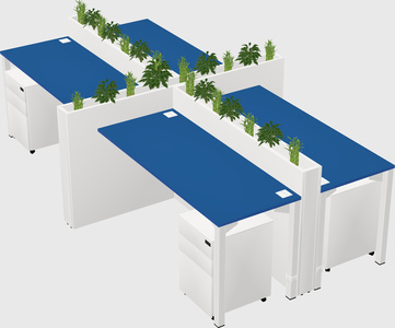 Rectangular shared desk