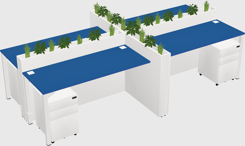 Rectangular shared desk