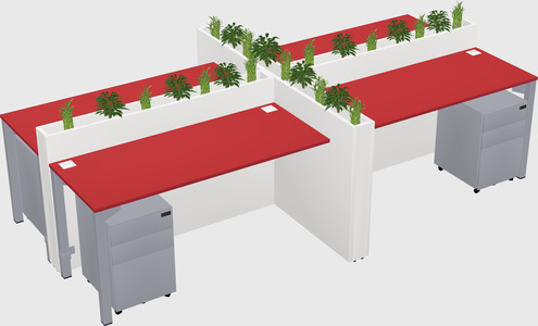 Rectangular shared desk