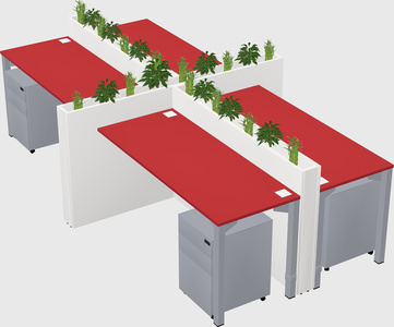 Rectangular shared desk