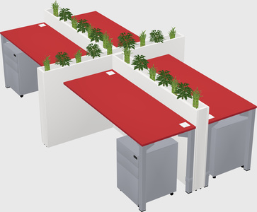 Rectangular shared desk