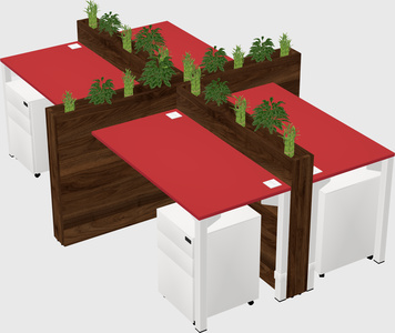 Rectangular shared desk