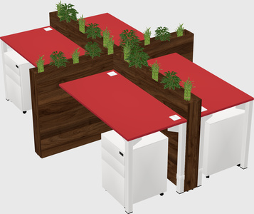 Rectangular shared desk