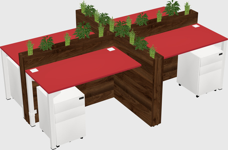 Rectangular shared desk