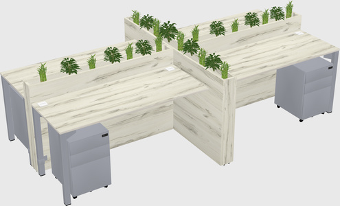 Rectangular shared desk