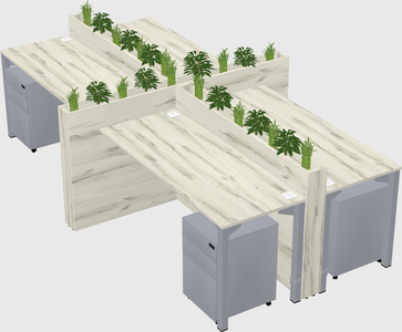Rectangular shared desk