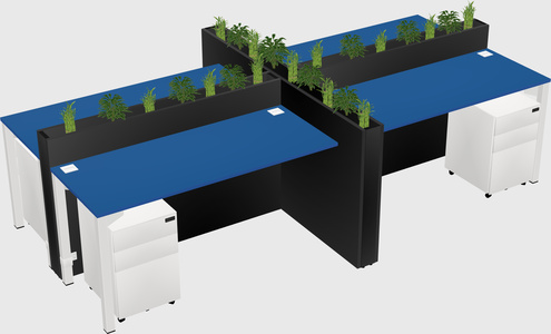 Rectangular shared desk