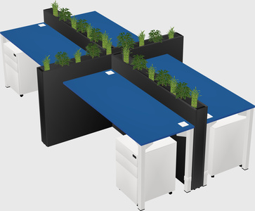 Rectangular shared desk