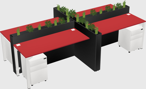 Rectangular shared desk
