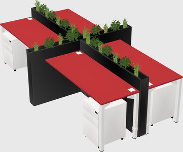 Rectangular shared desk