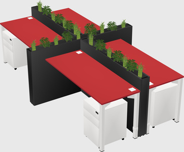Rectangular shared desk