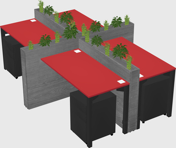 Rectangular shared desk