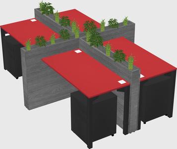 Rectangular shared desk