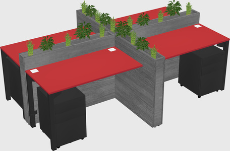 Rectangular shared desk