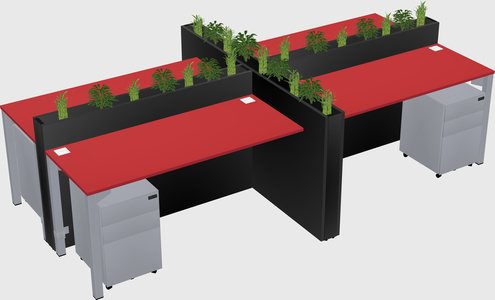 Rectangular shared desk