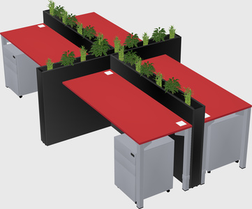 Rectangular shared desk