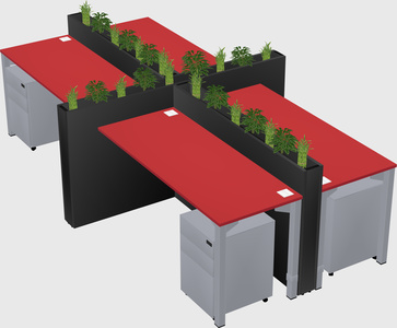 Rectangular shared desk