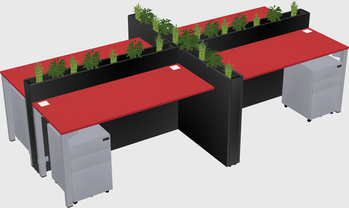 Rectangular shared desk