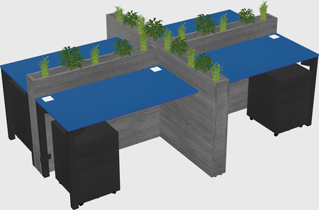 Rectangular shared desk