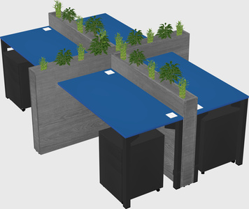 Rectangular shared desk
