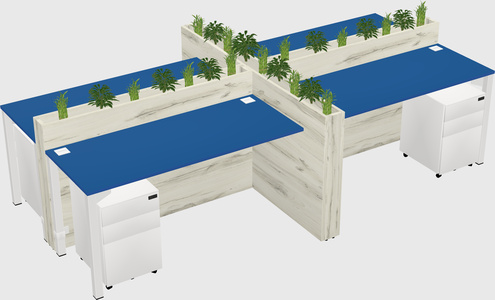 Rectangular shared desk