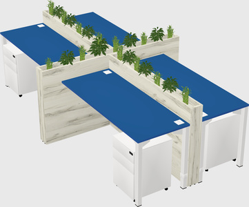 Rectangular shared desk