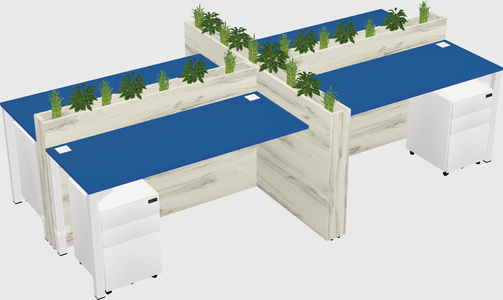 Rectangular shared desk