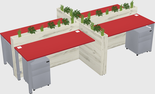 Rectangular shared desk
