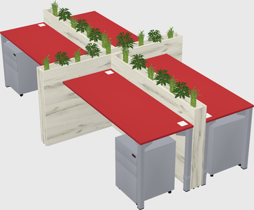 Rectangular shared desk