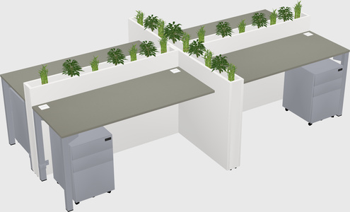 Rectangular shared desk
