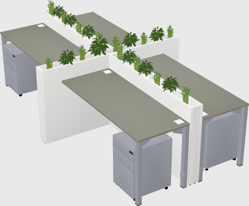 Rectangular shared desk