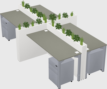 Rectangular shared desk