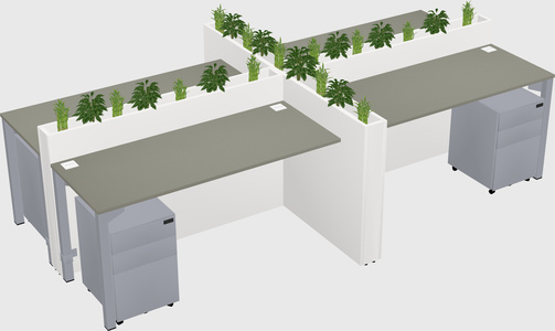 Rectangular shared desk