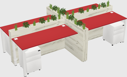 Rectangular shared desk