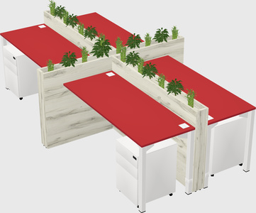 Rectangular shared desk
