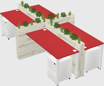 Rectangular shared desk