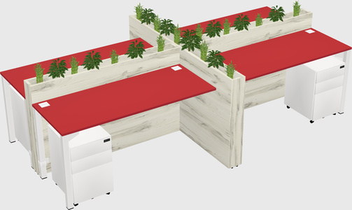 Rectangular shared desk