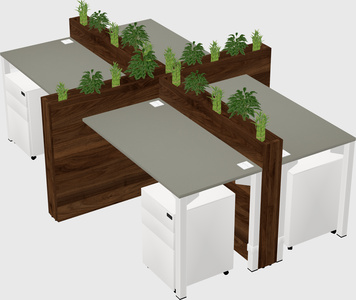 Rectangular shared desk