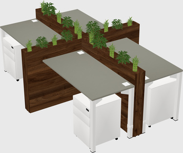 Rectangular shared desk