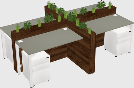 Rectangular shared desk