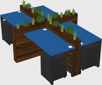 Rectangular shared desk