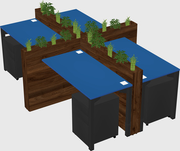Rectangular shared desk
